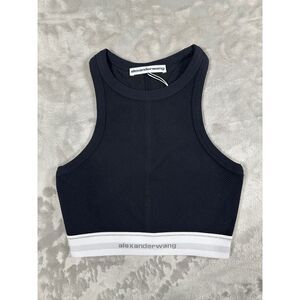 Alexander‎ Wang Racerback Bra Top w Reflective Logo Elastic - (XXS)